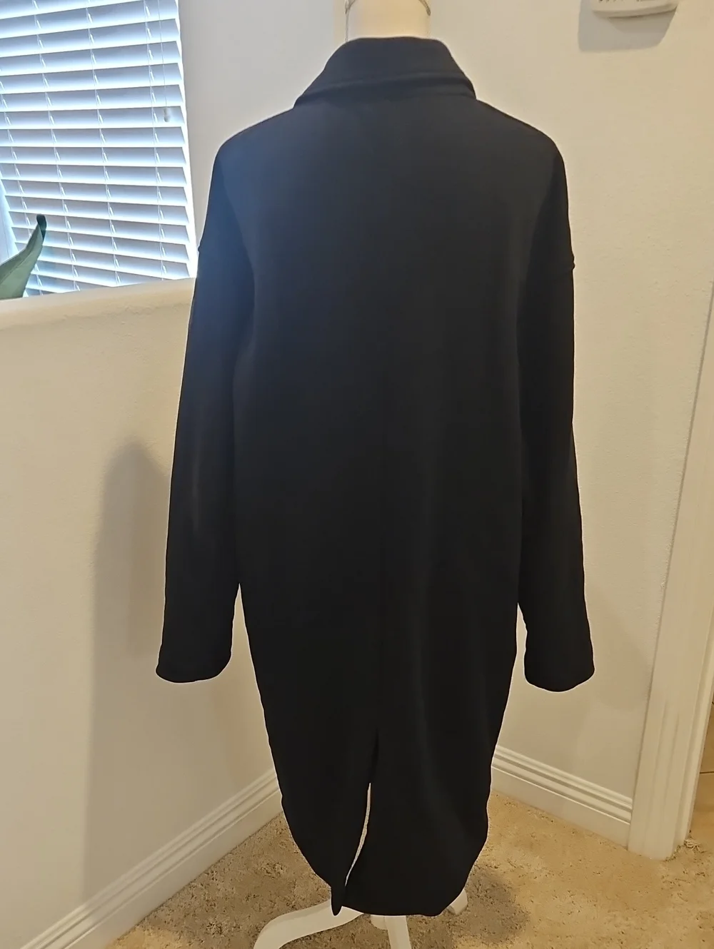 ALO Lined Yoga Black Single-Button Trench Coat Sz L